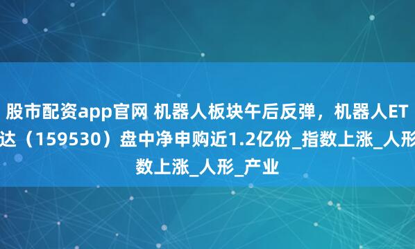 股市配资app官网 机器人板块午后反弹，机器人ETF易方达（159530）盘中净申购近1.2亿份_指数上涨_人形_产业