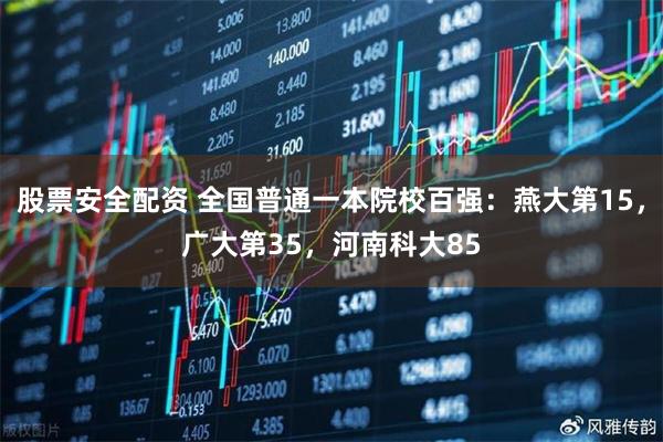 股票安全配资 全国普通一本院校百强：燕大第15，广大第35，河南科大85